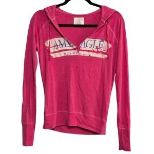American Eagle Womens Y2K Grunge Pullover Sweatshirt Size XS Collegiate Preppy